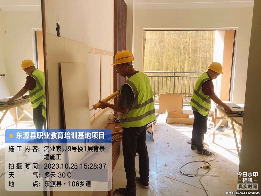 鸿业集团工程简报 | 东源县职业教育培训基地（迁建）项目进展顺利，家具安装完成超70%